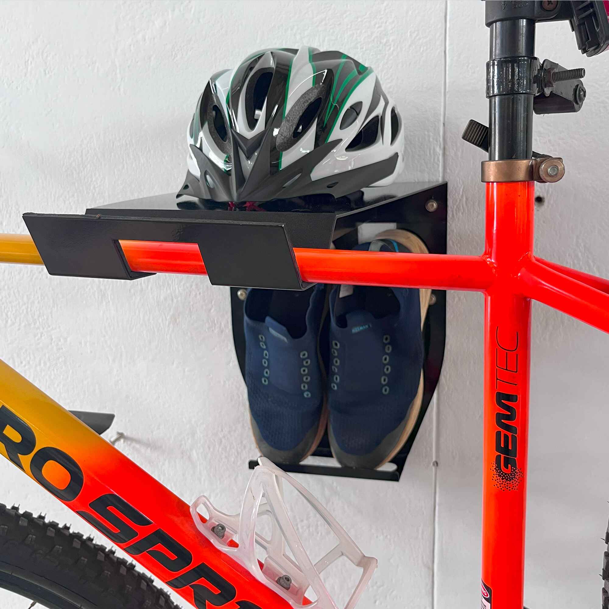 bike wall mount with helmet storage Ultrawall Rack, Garage Bike Rack for 2 Bicycle and 1 Helmet, Heavy Duty Bike for Home Space Saving Holds Up to 100lbs : Tools & Home Improvement Featuring non On my eternal quest to