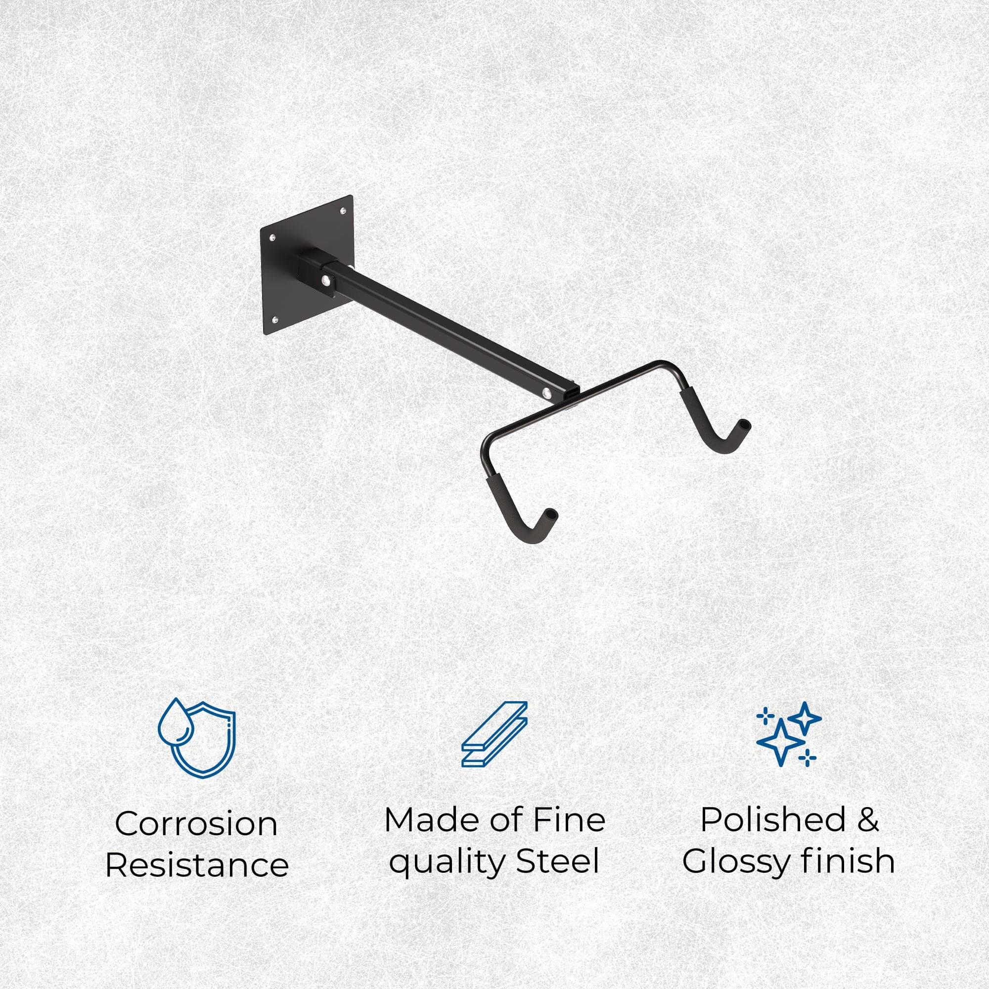 Glory Medal Hangers Foldable Bicycle Wall Mount - Indoor Storage - Heavy-Duty Steel - Holds up to 15 kg