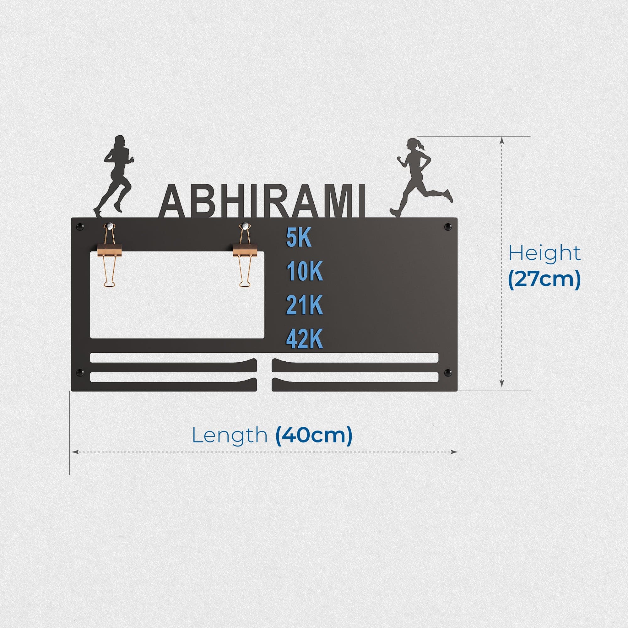 Personalized Marathon Bib & Medal Display Board | Running & Sports Achievement Holder | Hold Upto 40 Medals