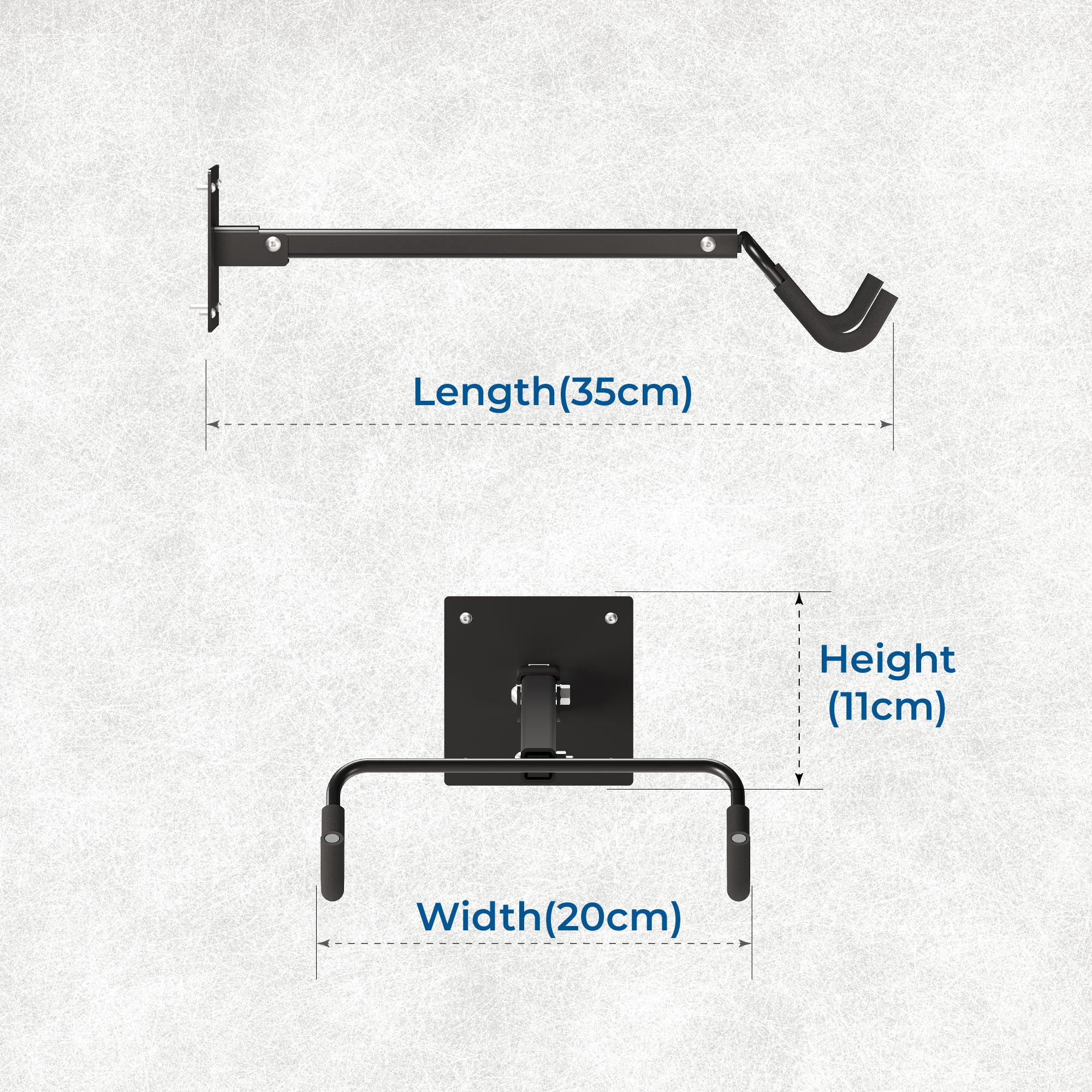 Glory Medal Hangers Foldable Bicycle Wall Mount - Indoor Storage - Heavy-Duty Steel - Holds up to 15 kg