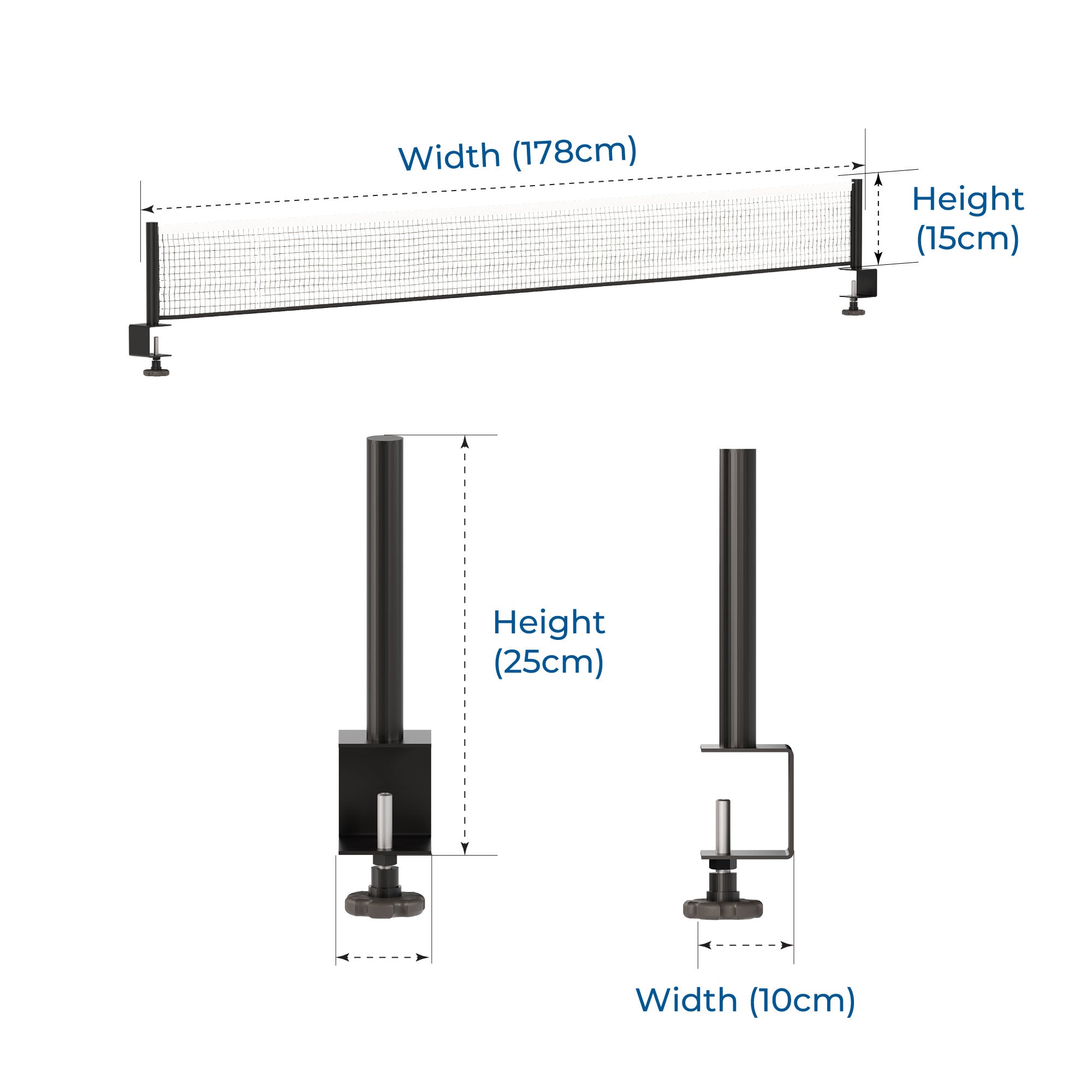 Glory Medal Hanger Adjustable Table Tennis Net with Holder - Perfect for Indoor & Outdoor Tables
