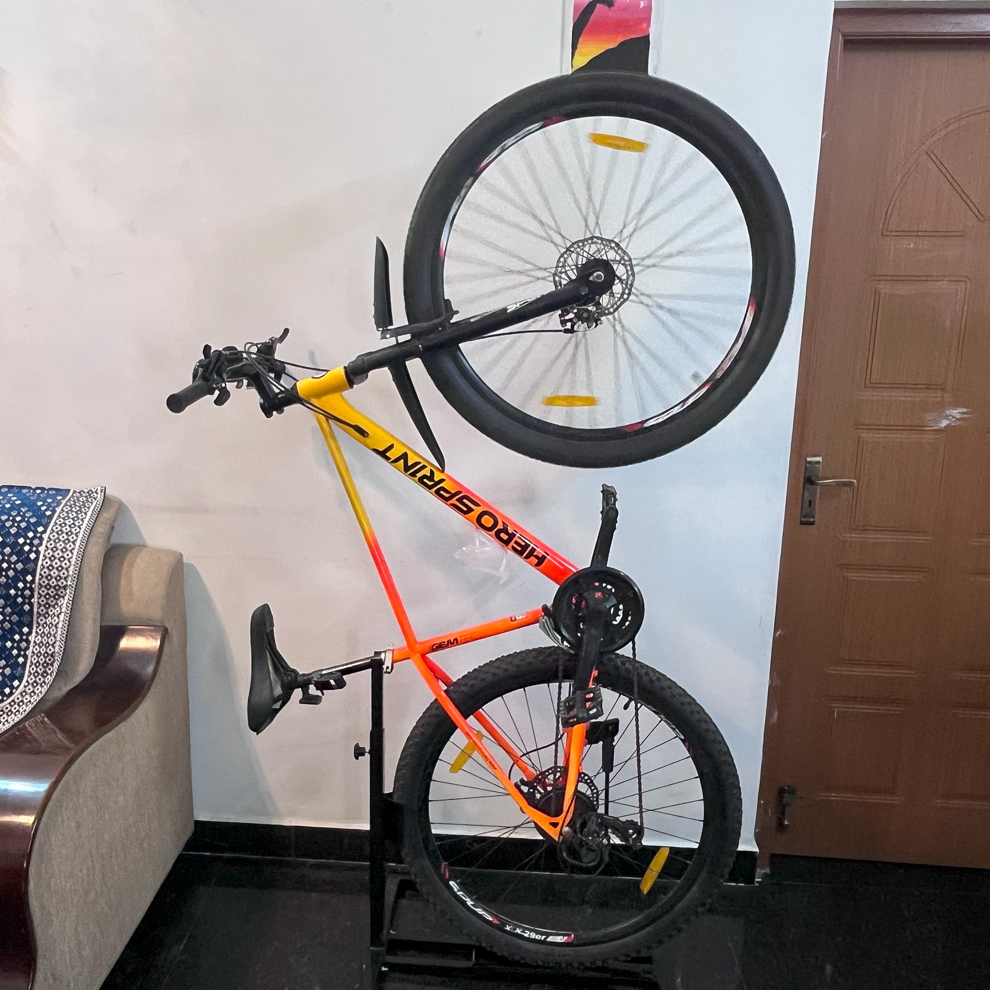 Vertical Bicycle Floor Stand – Non Screwable Indoor/Outdoor Bike Storage – For Home, Apartment, Garage (Max 25kg)