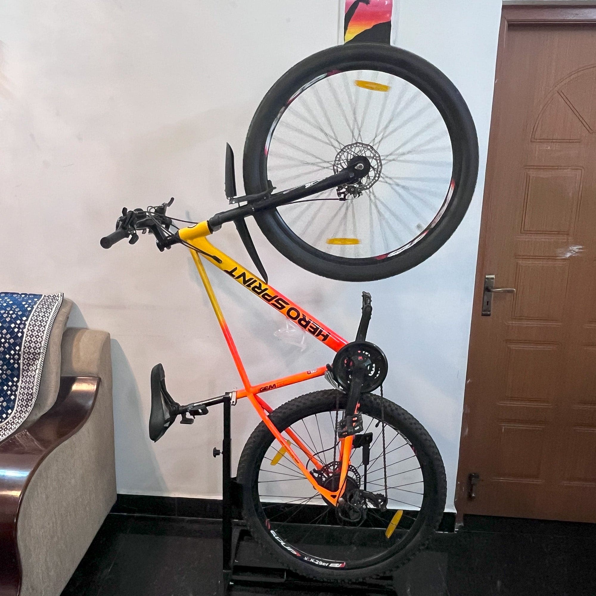 Vertical Bicycle Floor Stand – Non Screwable Indoor/Outdoor Bike Storage – For Home, Apartment, Garage (Max 25kg)