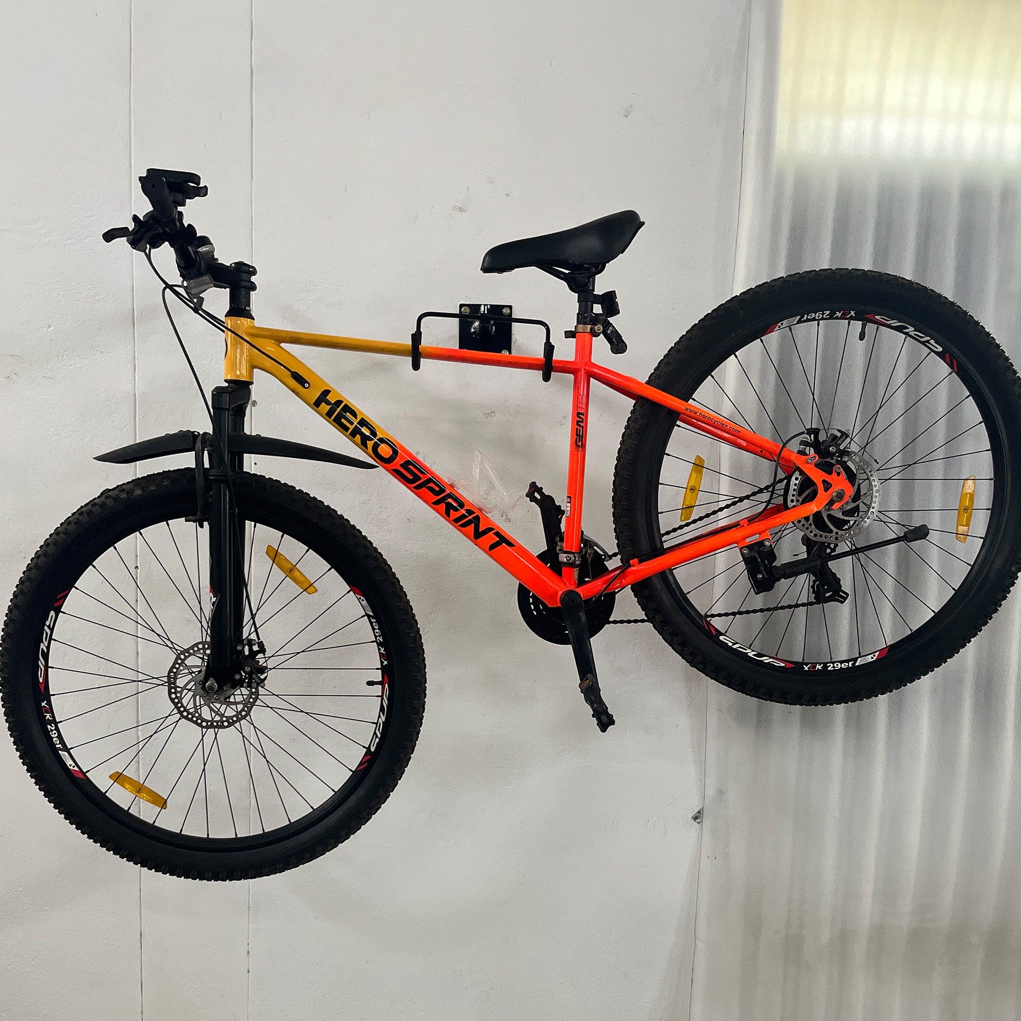 Glory Medal Hangers Foldable Bicycle Wall Mount - Indoor Storage - Heavy-Duty Steel - Holds up to 15 kg