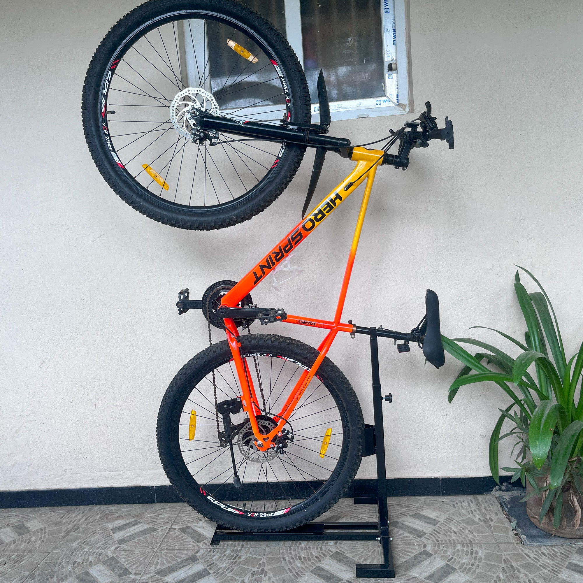 Vertical Bicycle Floor Stand – Non Screwable Indoor/Outdoor Bike Storage – For Home, Apartment, Garage (Max 25kg)