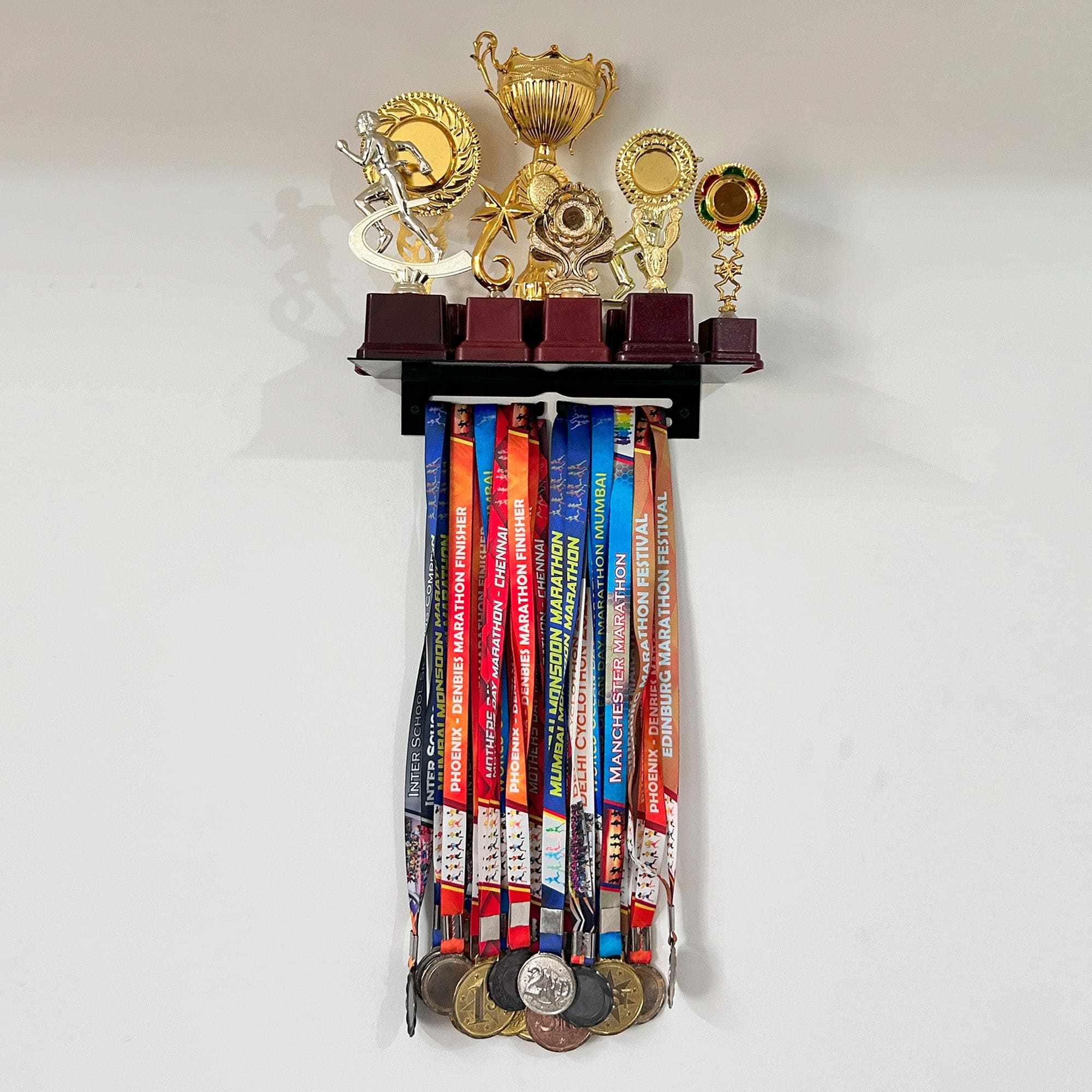 Large Trophy Rack with Medal Hanger