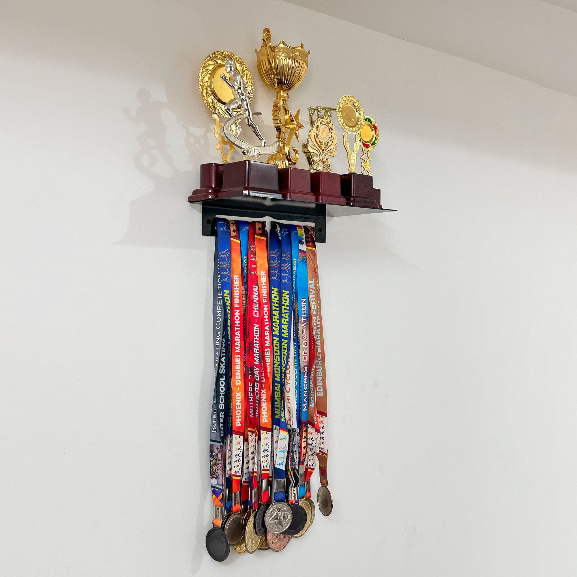 Large Trophy Rack with Medal Hanger