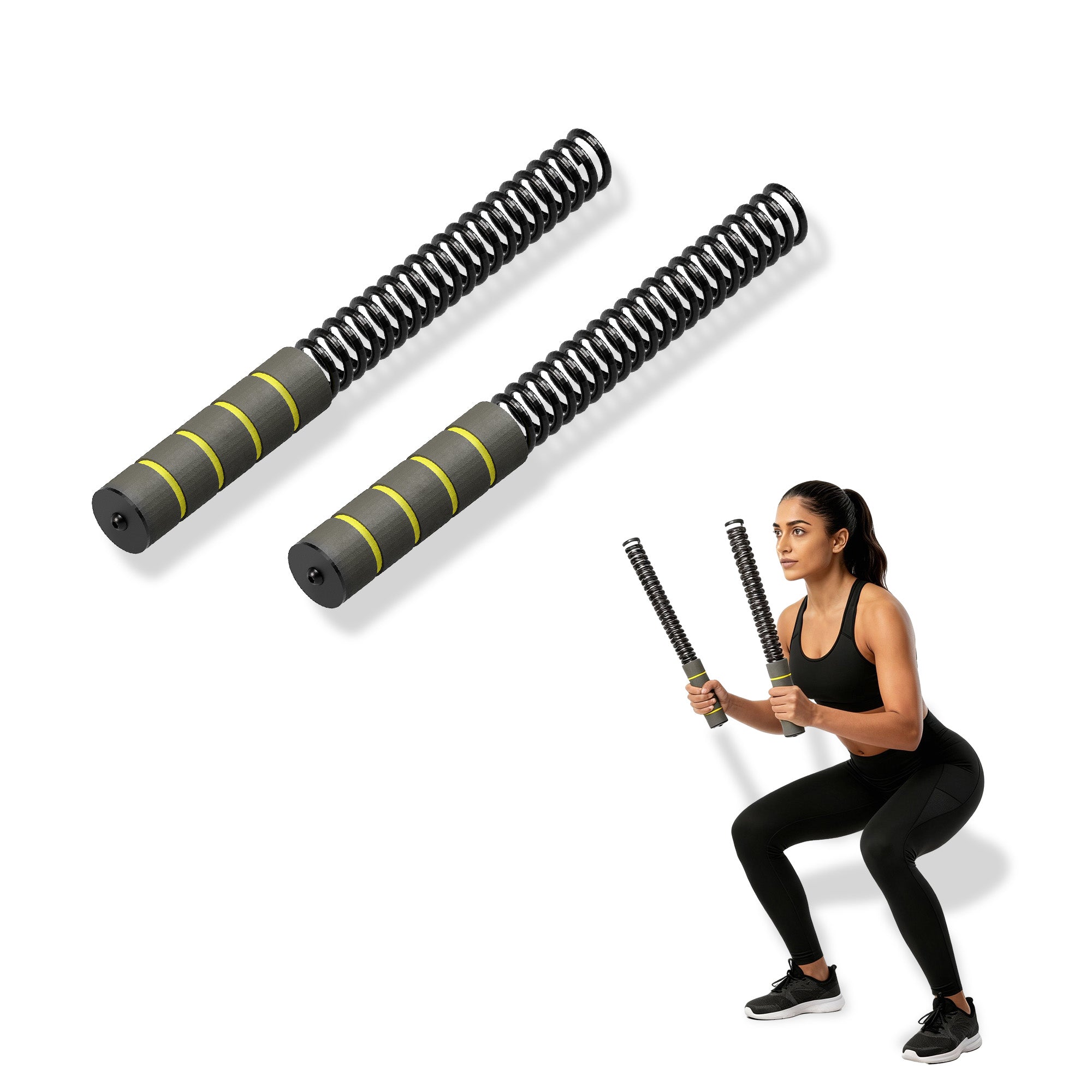 Glory Ropeless Spring Battle Rope Set of 2 – Portable Full Body Trainer for Strength, Cardio, HIIT & Muscle Building | Ideal for Small Rooms & Home Gyms Workouts