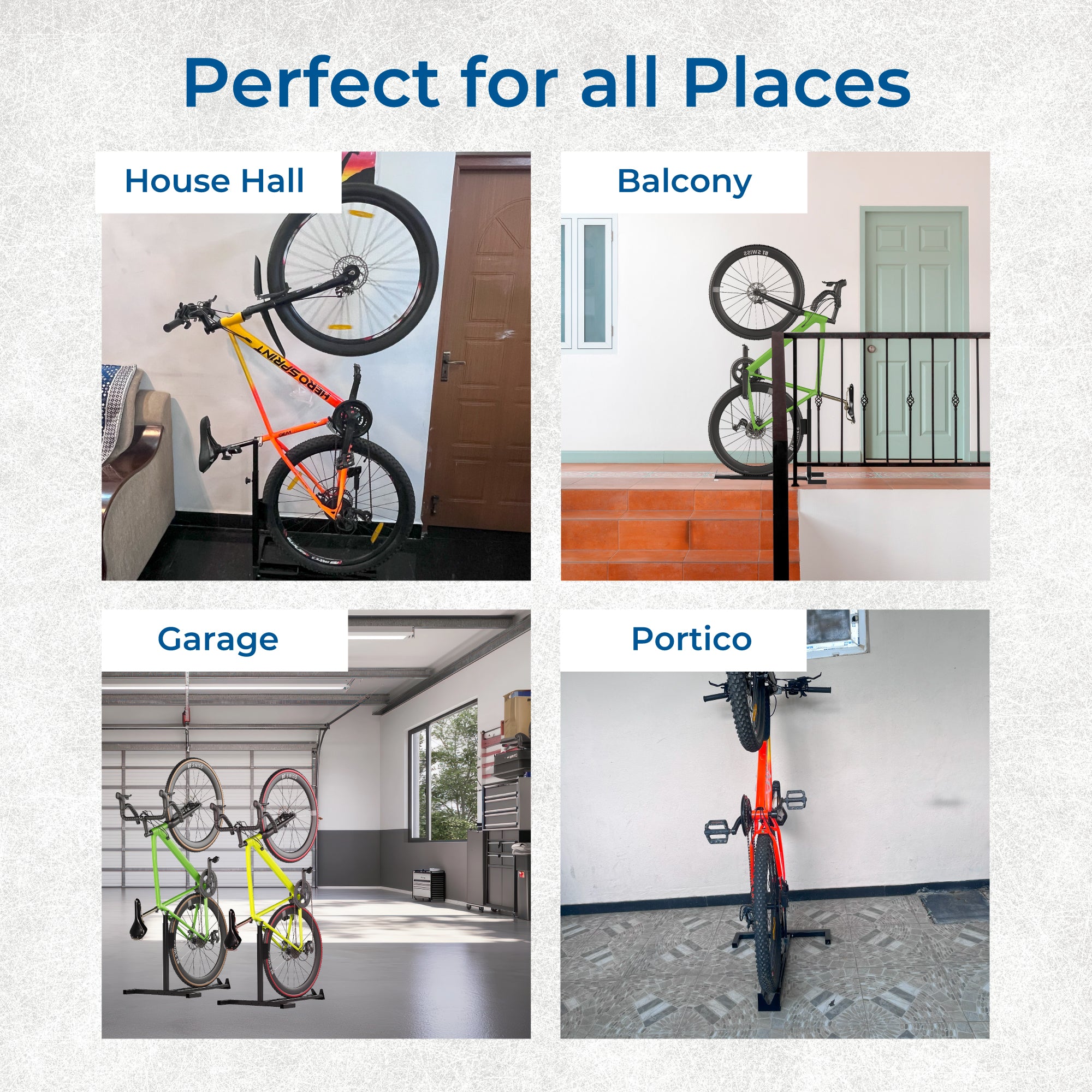 Vertical Bicycle Floor Stand – Non Screwable Indoor/Outdoor Bike Storage – For Home, Apartment, Garage (Max 25kg)