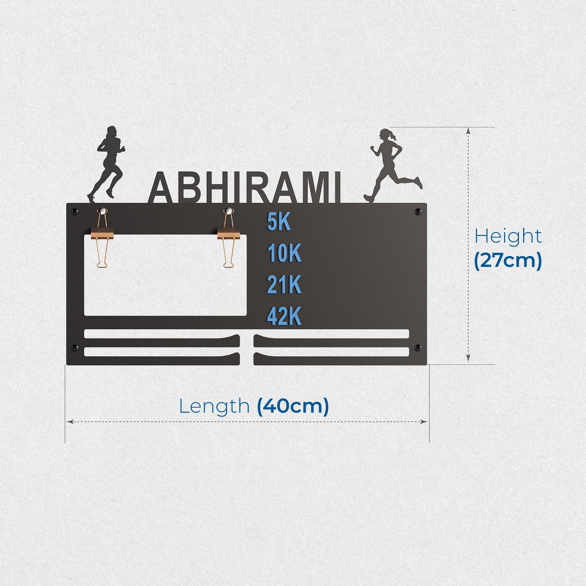 GLORY MEDAL HANGERS Personalized Marathon Bib & Medal Display Board | Running & Sports Achievement Holder | Hold Upto 40 Medals