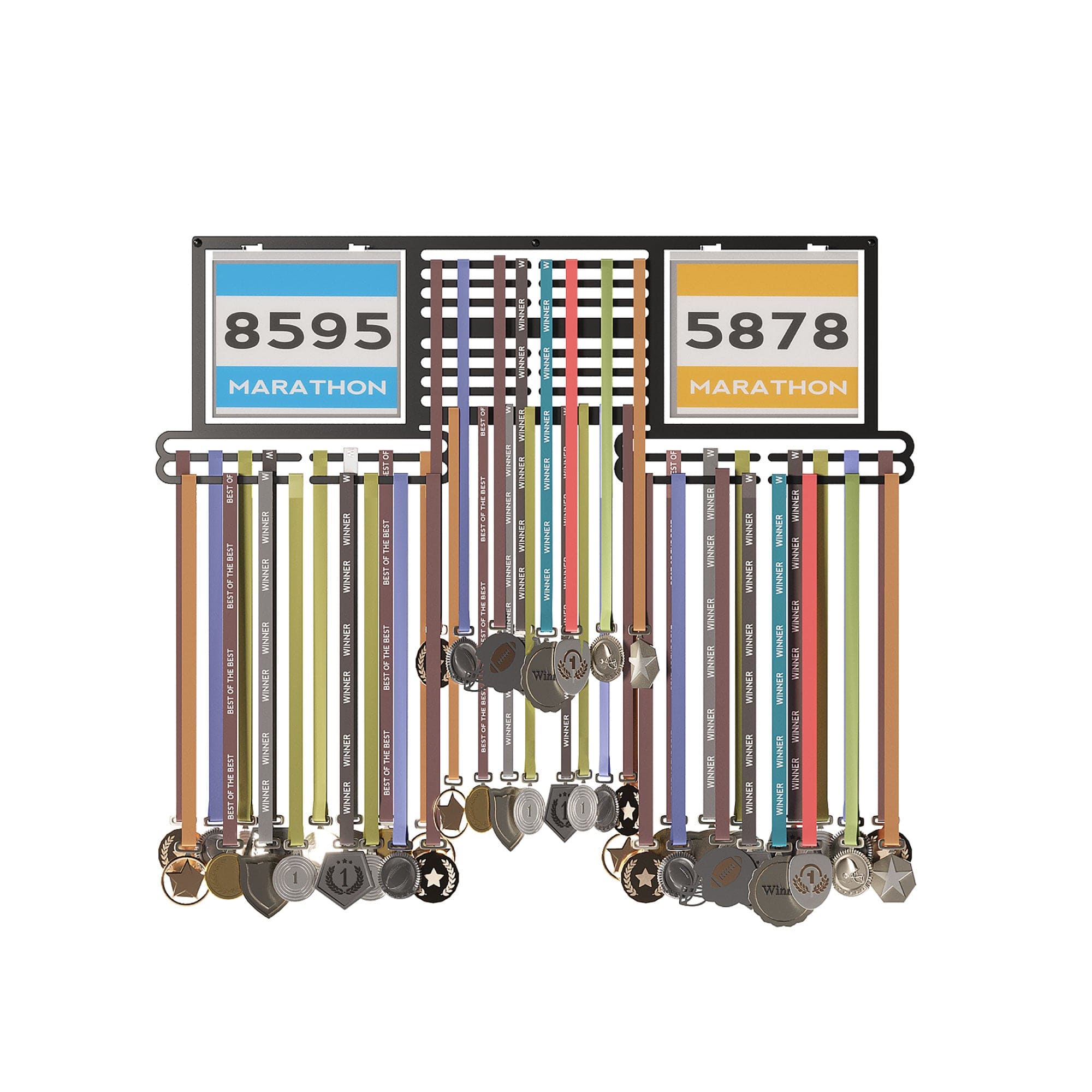 Medal Hanger with Bib - Black Wall Display | Hold Upto 200+ Medals.