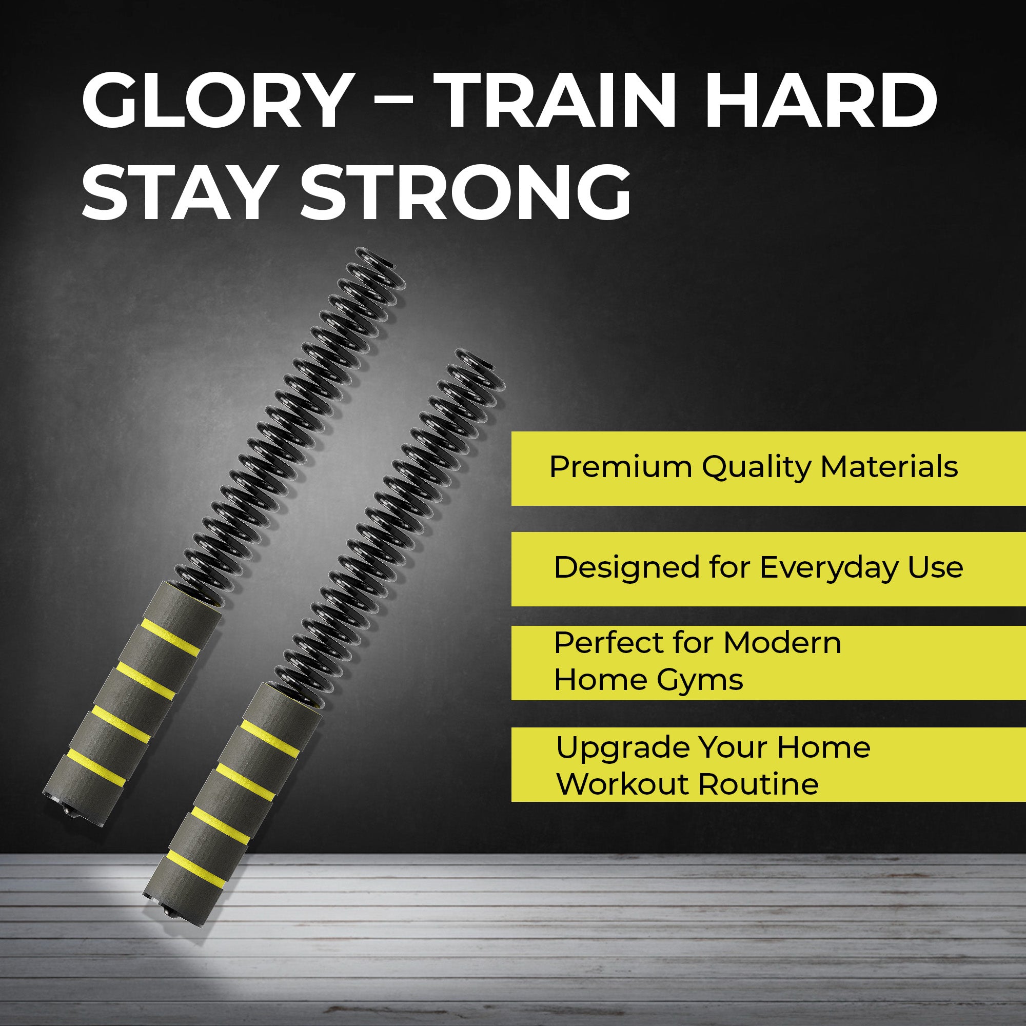 Glory Ropeless Spring Battle Rope Set of 2 – Portable Full Body Trainer for Strength, Cardio, HIIT & Muscle Building | Ideal for Small Rooms & Home Gyms Workouts