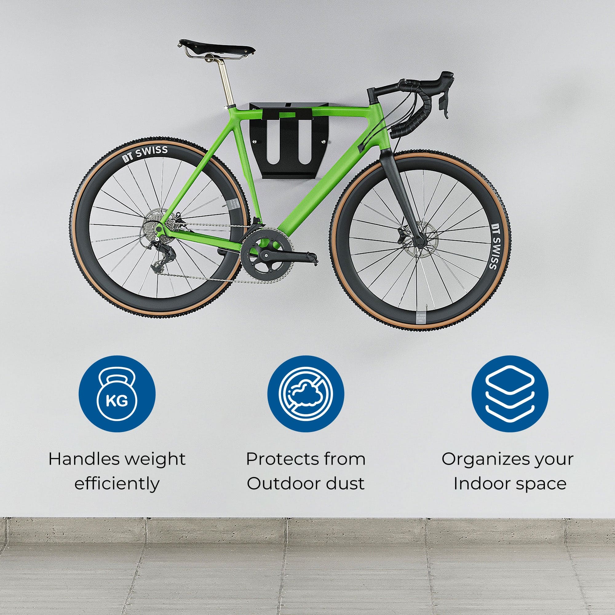 Glory Bicycle Wall Mount with Shelf - Cycling Indoor Bike Storage | Organise Helmet, Sun Glass, Shoe.