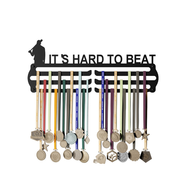 ITS HARD TO - Hang up to 60+ Medals - Steel (48 * 30 CM) - Glory Medal Hangers Wall Display | Black, Glossy Finish