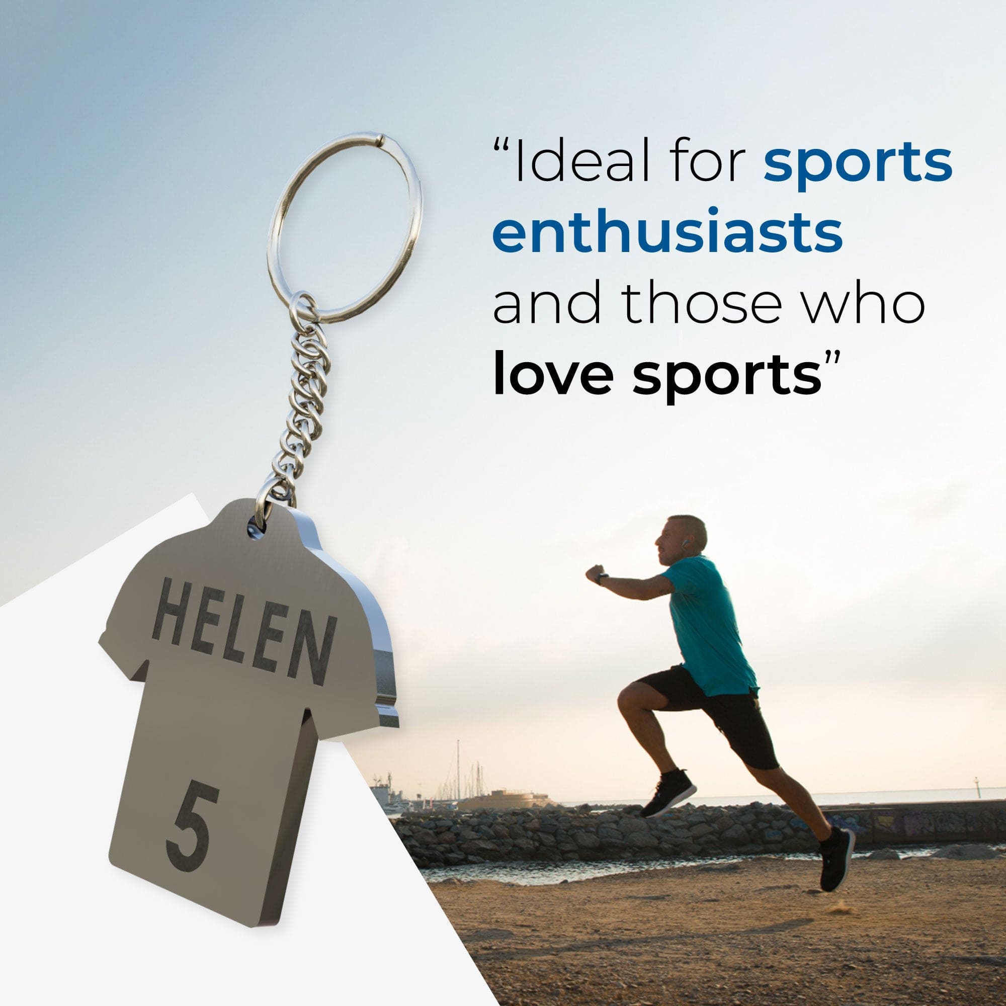 Glory Customized Sports Jersey Metal Keychains | Custom Name & Number | Gift for Sports persons | Stainless Steel