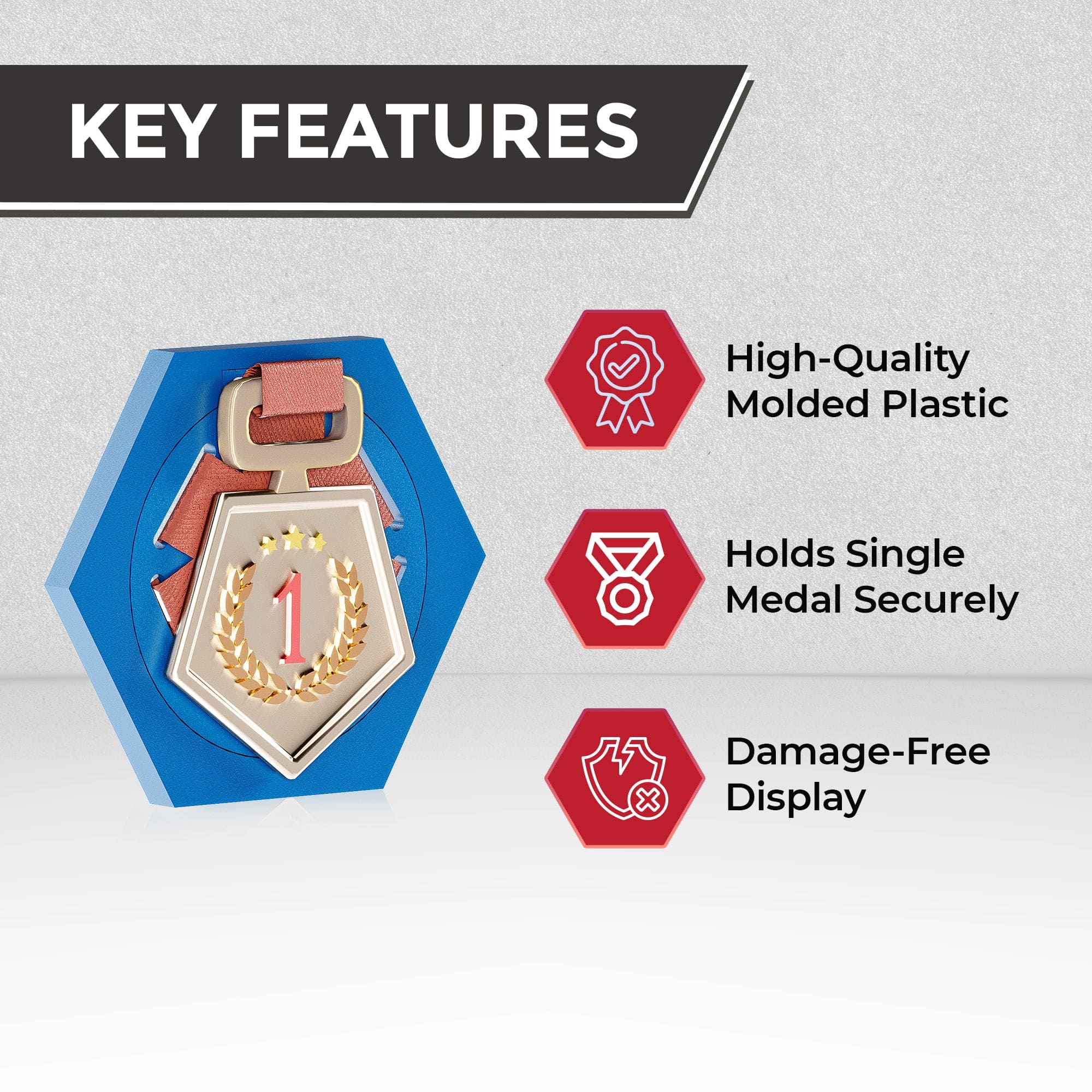 Glory Medal Hangers Special Hexagon Single Medal Holder | Special Medal Holder