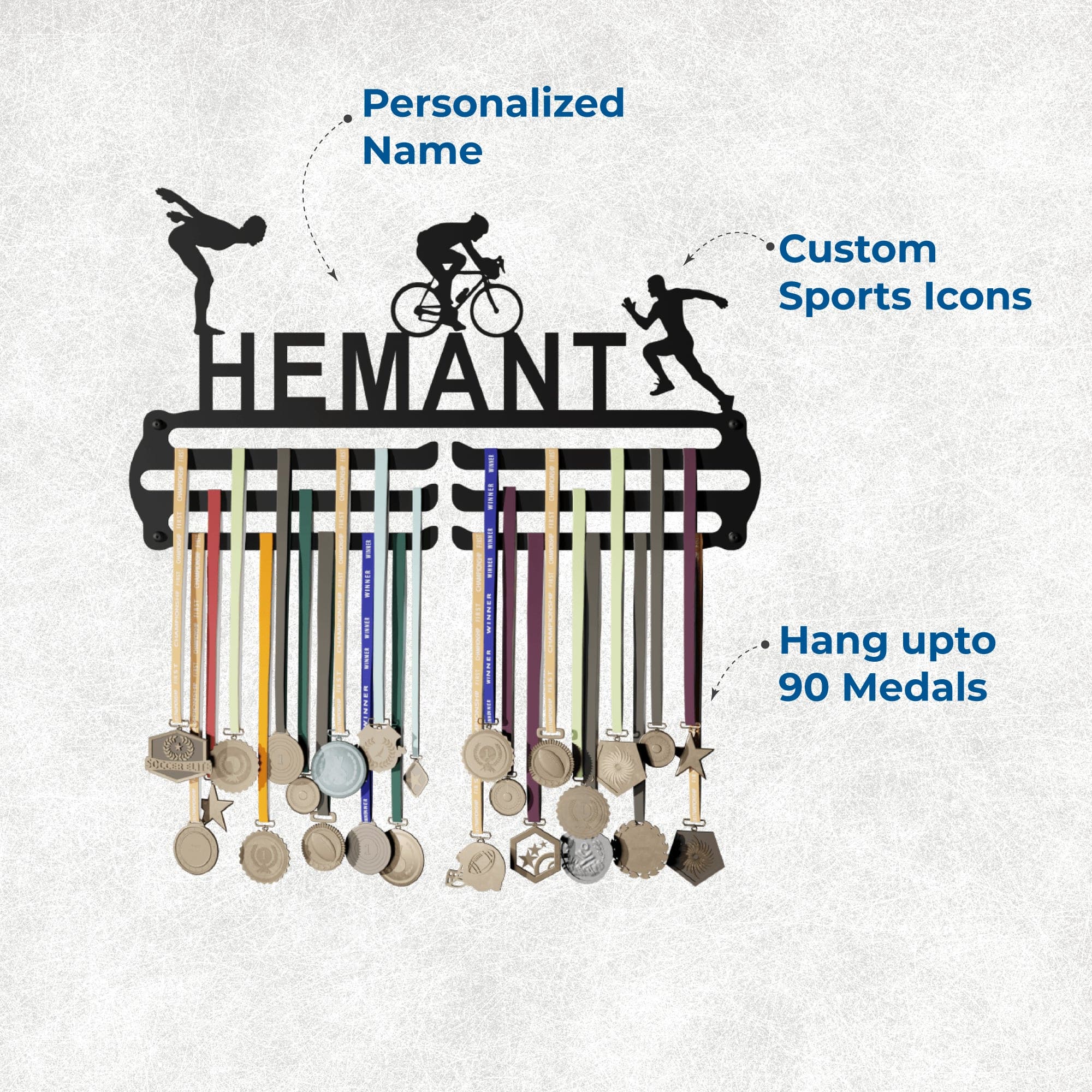 Personalized Medal Display Hanger for Athletes