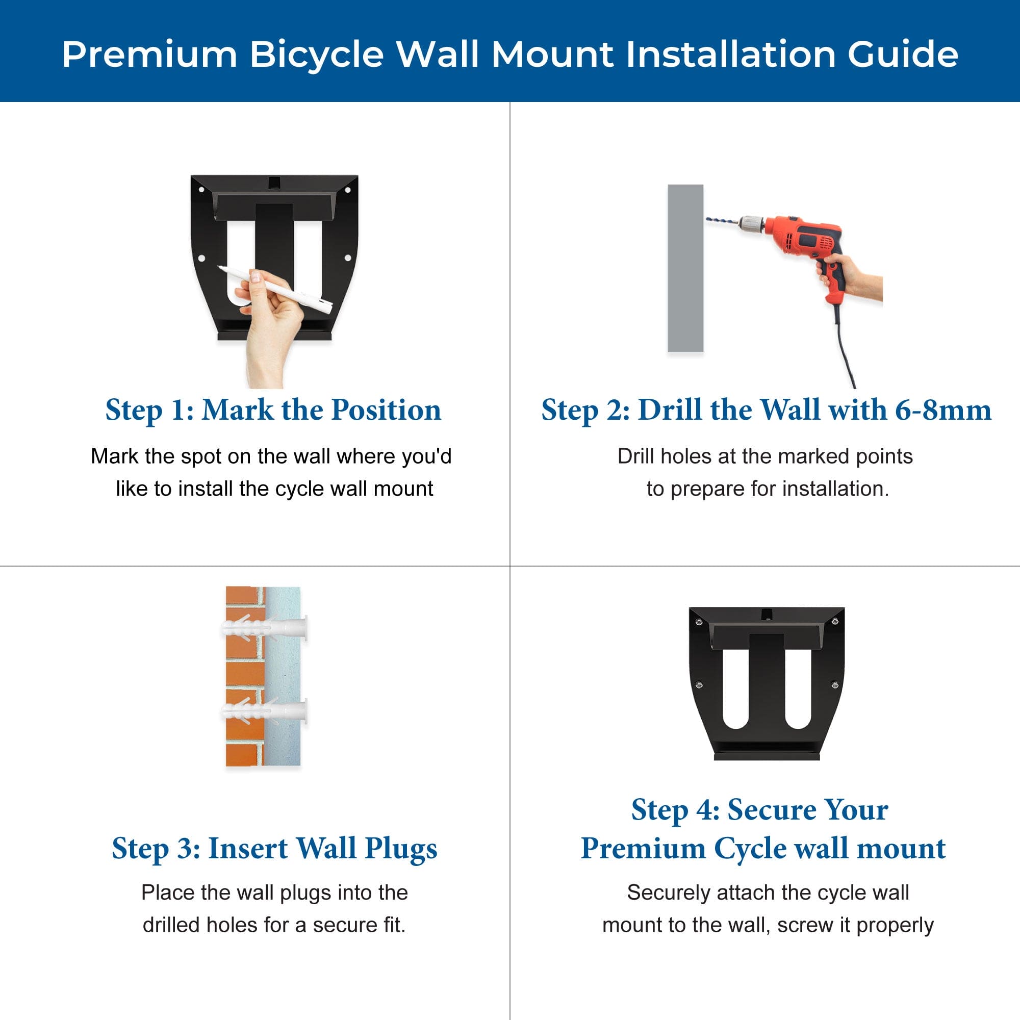 Glory Bicycle Wall Mount with Shelf - Cycling Indoor Bike Storage | Organise Helmet, Sun Glass, Shoe.