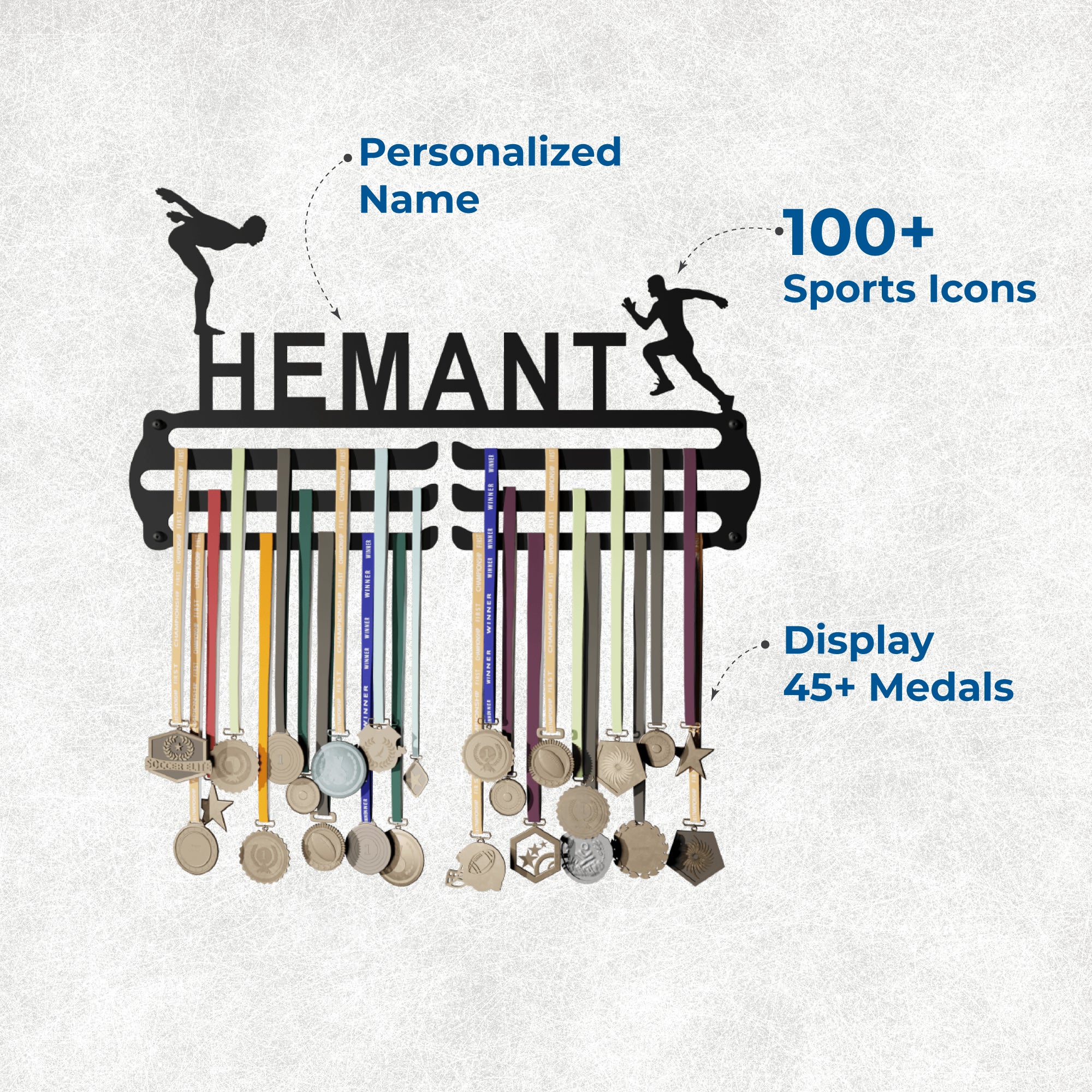 Personalized Medal Display Hanger for Athletes