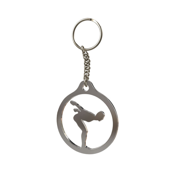 Swimming Metal Sports Keychain – Durable & Stylish Design in Silver color - Perfect for Athletes, Coaches, and Kids.