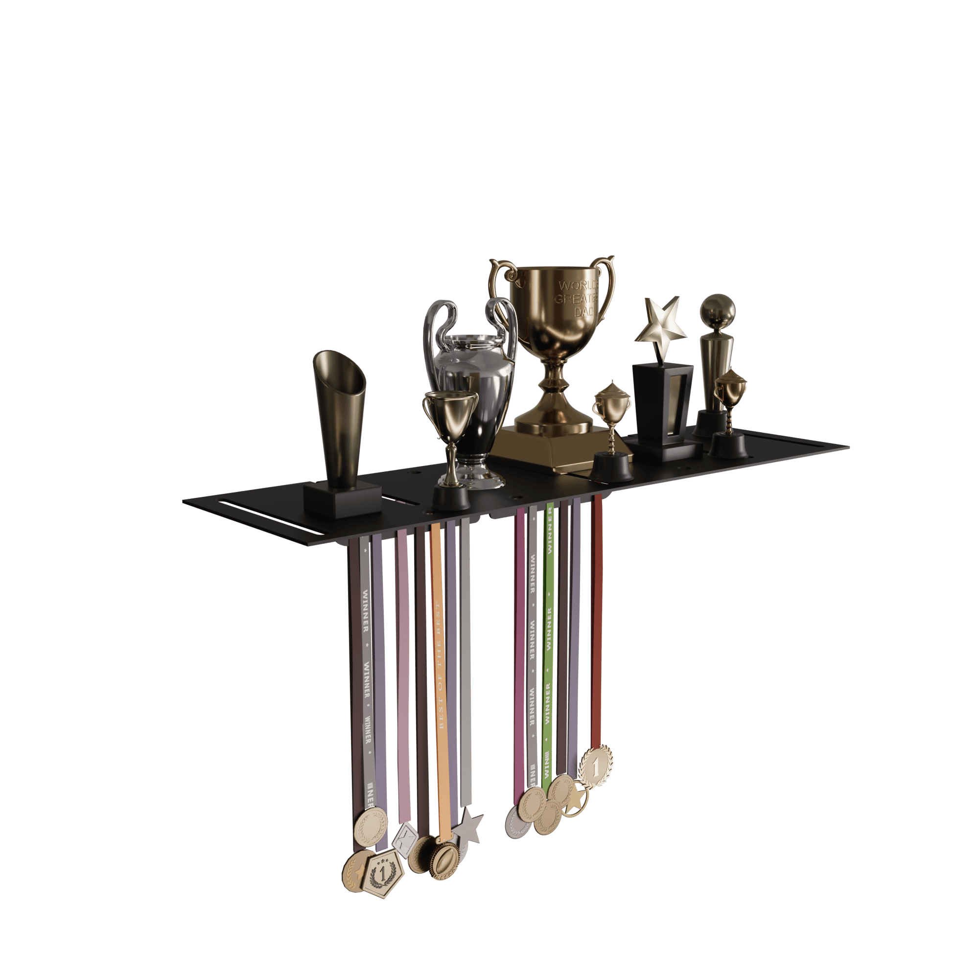 Trophy Rack with Medal Hanger