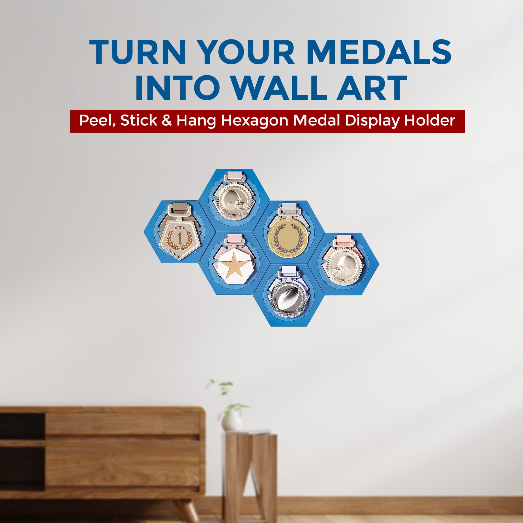 Glory Medal Hangers Special Hexagon Single Medal Holder | Special Medal Holder